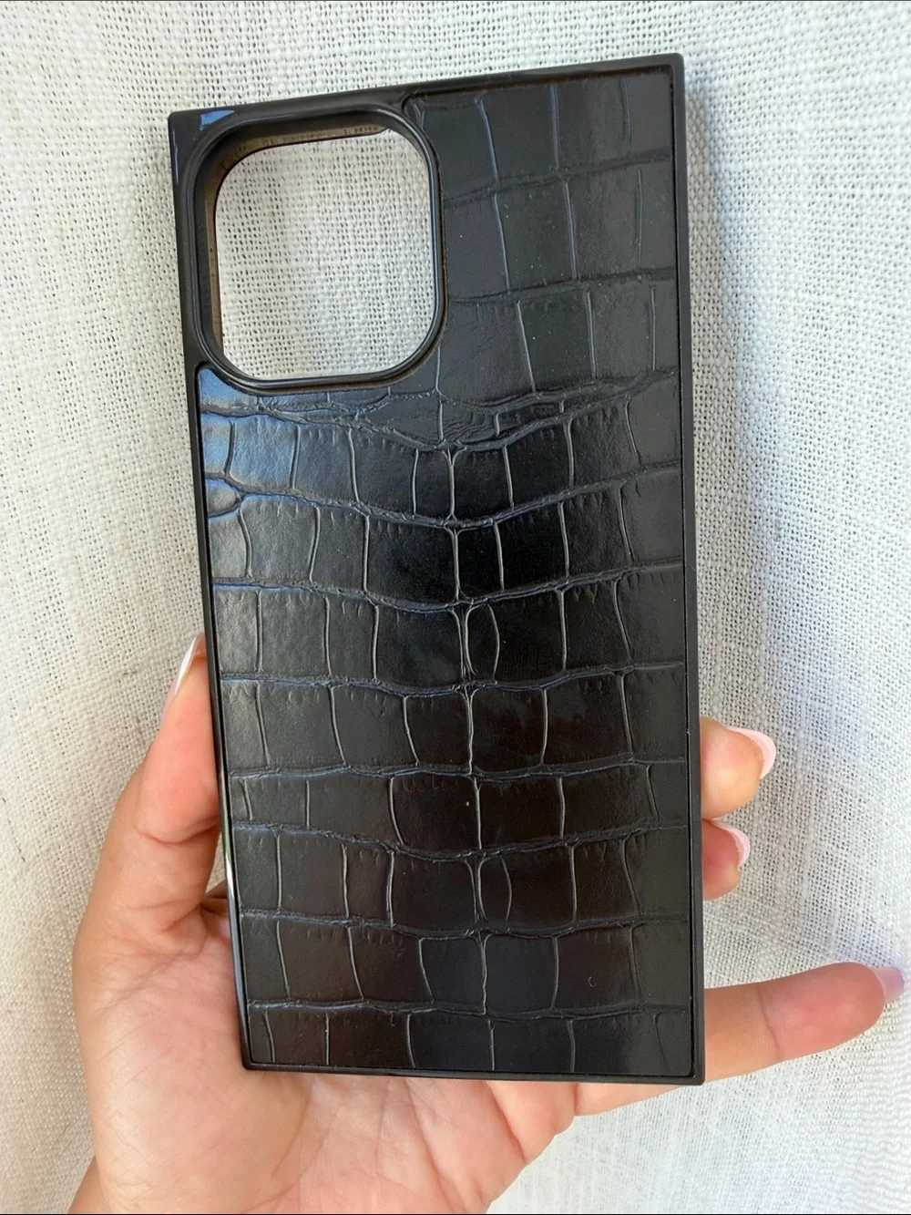 FLAUNT - Black Croc Embossed iPhone 13 Pro Max Case